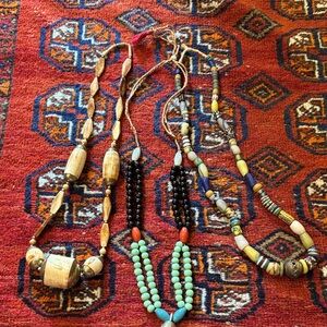 Bundle of Vintage Necklaces—Trade Beads, Bone, Etc.